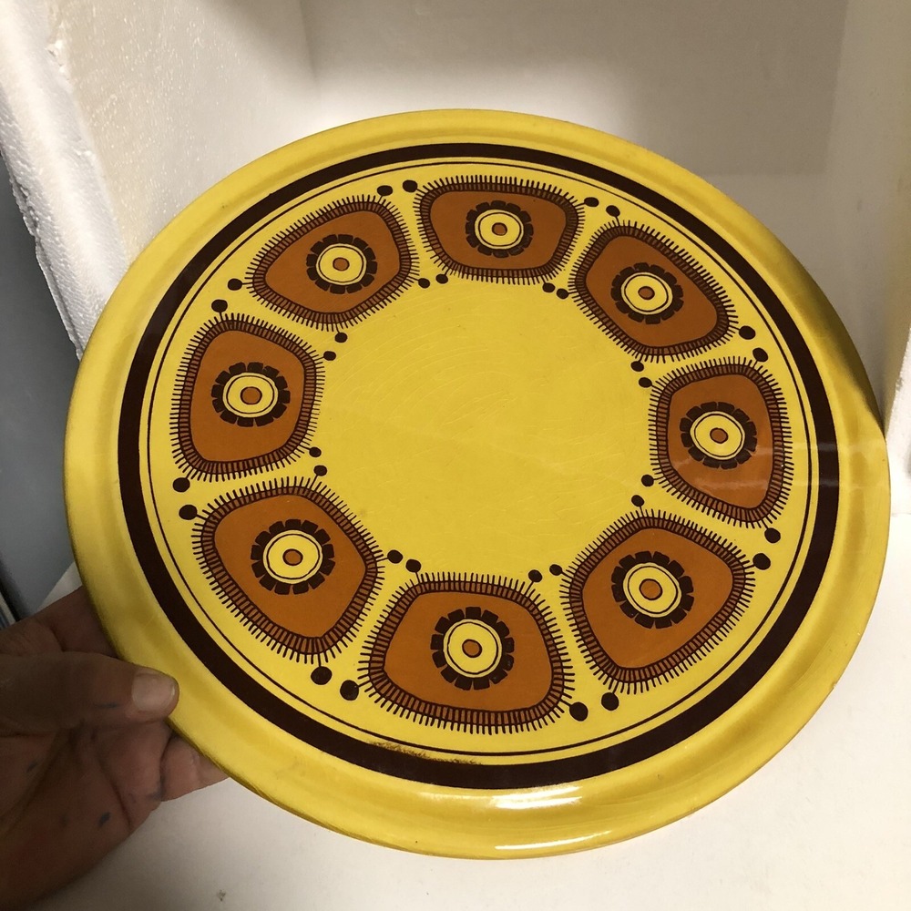 Vintage Schramberg golden yellow decorative plate